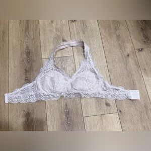 Aerie Lace Halter Bralette in Soft Cream Large